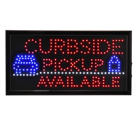 ALPINE INDUSTRIES 19” W x 10” H LED Rectangular Curbside Pickup Available Sign with Two Display Modes, PK2 ALP497-16-2pk